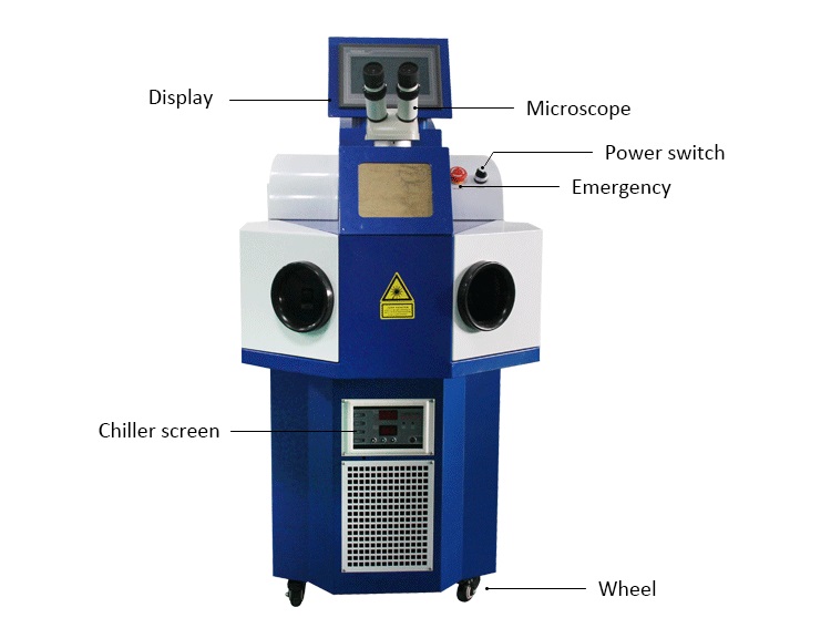 Stainless Steel Glass Frame Dental Vertical Jewelry Laser Welding Machine