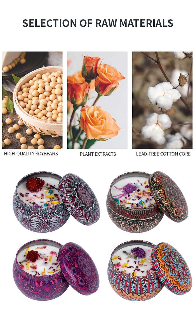 Handmade Ornament Aromatherapy Candle With Dried Flower Decoration