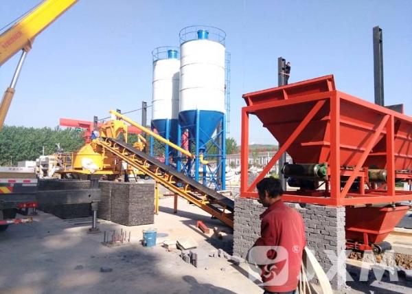 Quality 25m3 Ready Mixed Cement Mixing Plant With Three Bins Batching And Mixing Equipment for sale