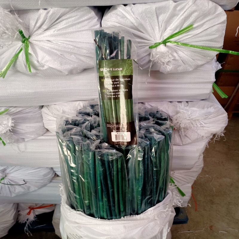 Plastic Coated Natural Raw Bamboo Poles For Tomatoes Trees Plant Stakes Supports