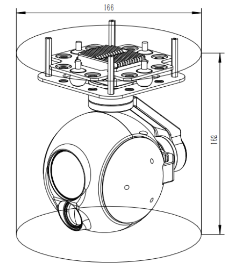 High Performance Dual Sensor Gimbal 30X Optical Zoom+25mm Thermal