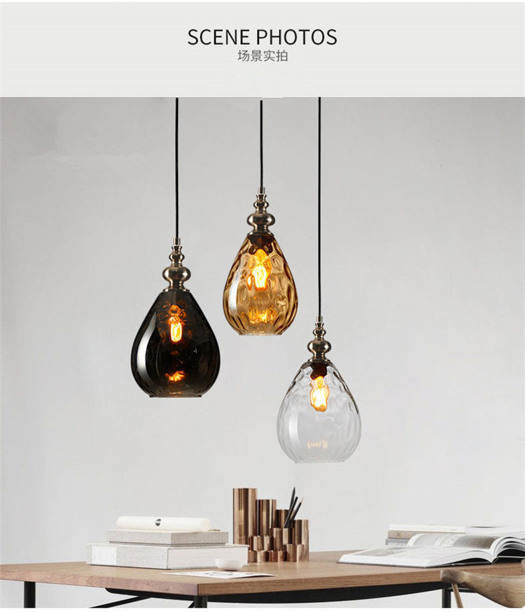 Mercury glass pendant light fixtures for Kitchen Dining room Bar Shop Lighting (WH-GP-17)