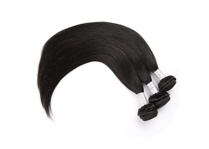 Custom Peruvian Remy Virgin Human Hair Extensions For Women , Black Straight
