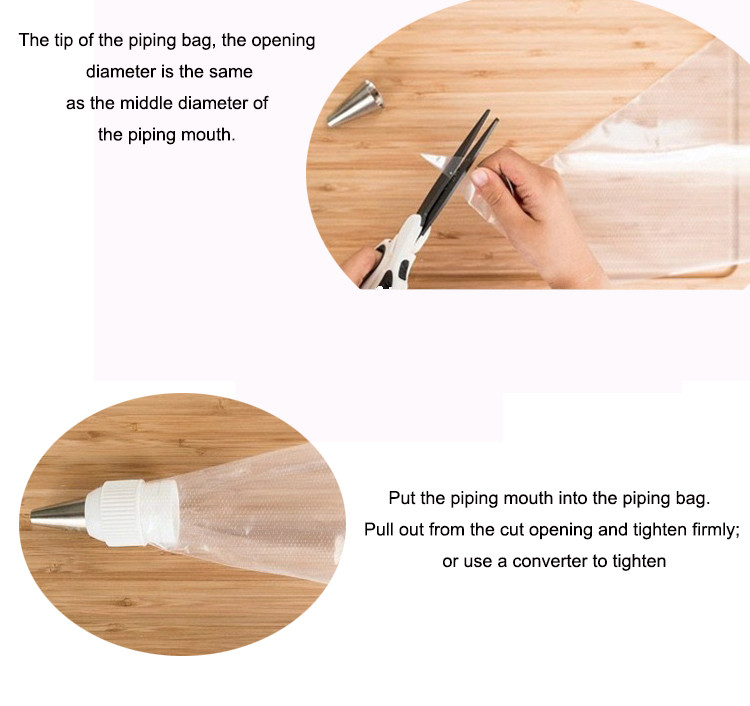 LDPE Eco Piping Bags With Nozzles , Reusable Cupcake Frosting Bag