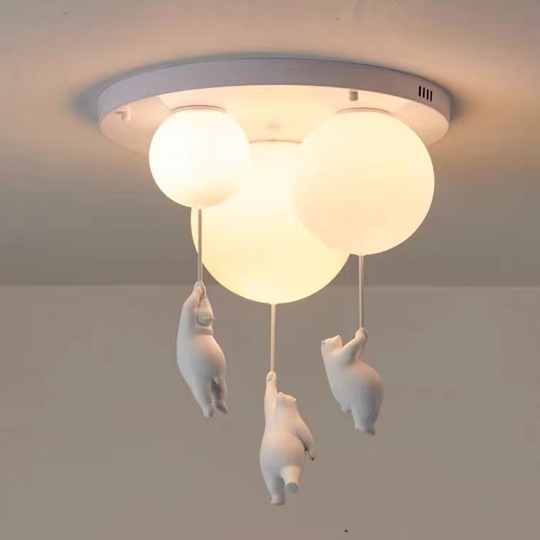 Romantic Kids Children Bed Room Pendant Light Colourful Glass Balloon Led Ceiling Lamp