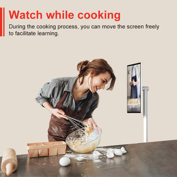 21.5 Inch Mobile Tv Android 11 White Movable Smart Tv Screens 32 Inch Stand By Me Portable Touch Screen Tv