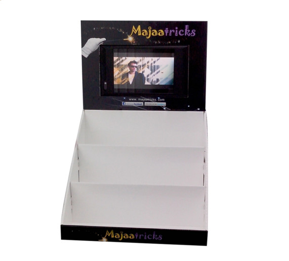 custom print cardboard LCD screen diplsay LCD video shelf talker screen for supermarket