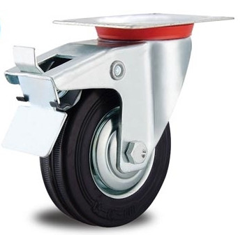 8 Inch Swivel Caster Wheels With Brakes Locking Castors Locking Cart Wheels 200mm