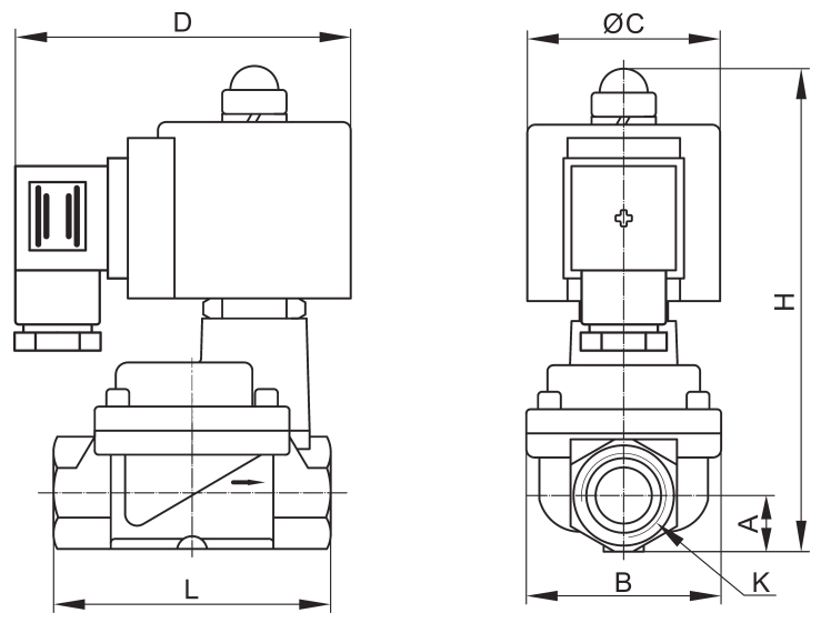 1-1/4'' 2 Way Normal Open SS 304 Solenoid Valve PTFE Seal 24V 220V