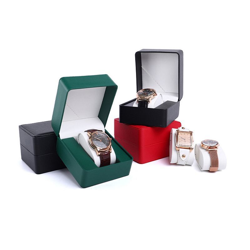 Customized PU Leather Material Paper Cardboard Watch Gift Packaging Packing Display Storage Box
