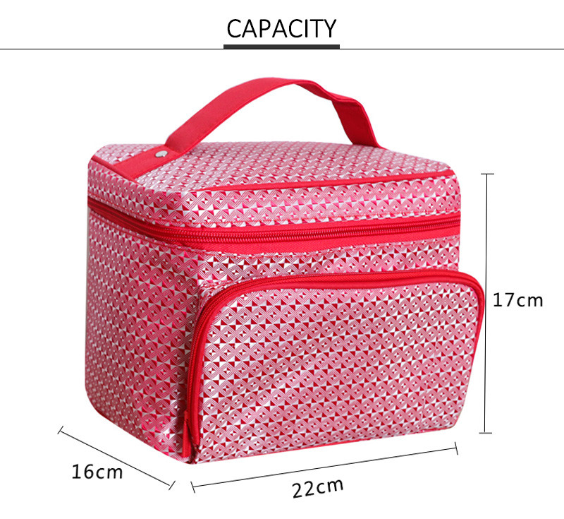 Women Handle Multi Functional Cylinder Bucket Makeup Bag