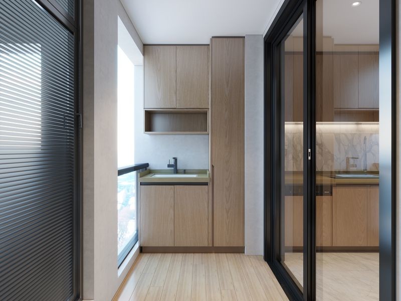 Sleek Minimalist Balcony Storage Cupboard Stainless Steel For Moisture Prone Areas