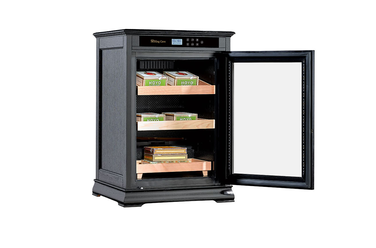 Spain Cedar Wood Electric Cigar Cooler Humidor Cabinets For Smoke Shop With Lock