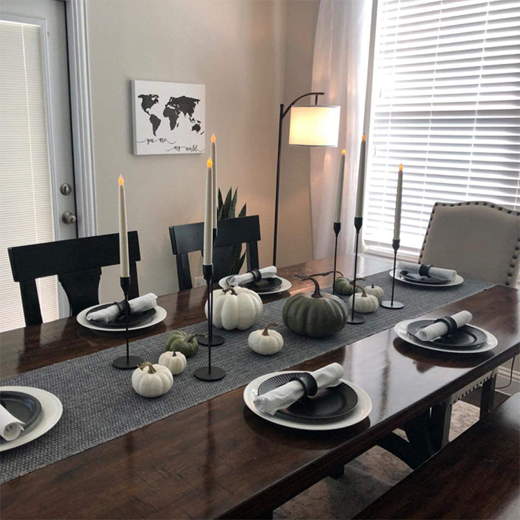 Metal Black Simple Modern Taper Candlestick Holders Wedding Bar Party Decor Candle Holders