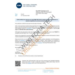 FULL ICAR Unshared ICAR Code Electronic Ear Tags for Animal Tracking and