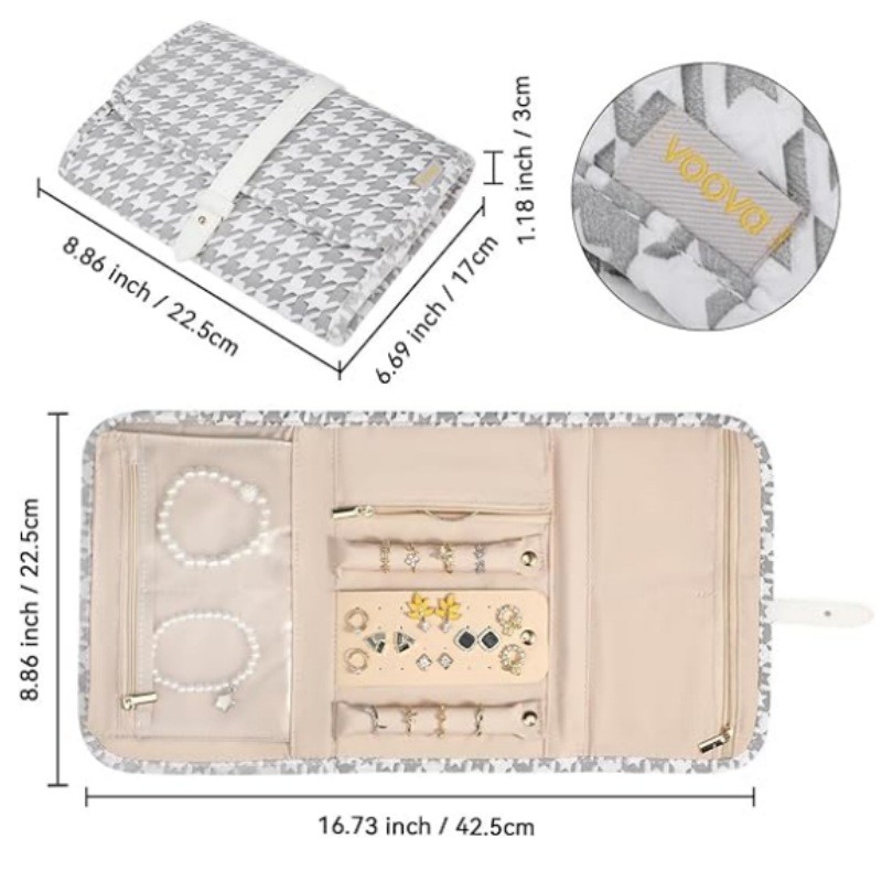 TRAVEL JEWELRY STORAGE BOX LARGE JEWELRY STORAGE BOOK BAG PORTABLE FOLDABLE TRAVEL JEWELRY BAG