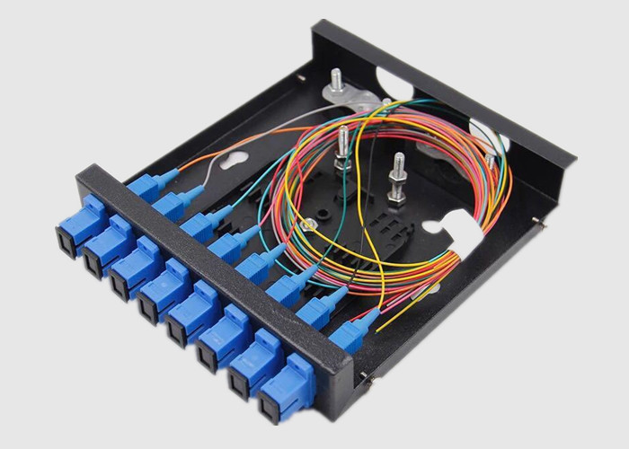 Single Mode SC UPC Fanout 12 Cores Fiber Optic PLC Splitter 0.9mm Rack Mount