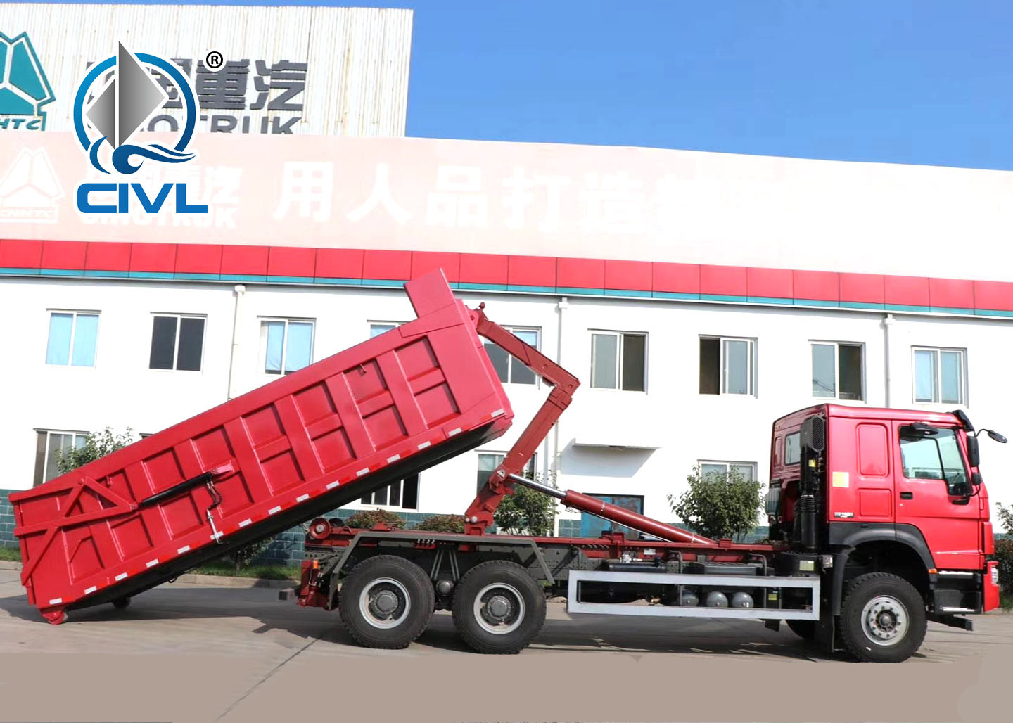 Detachable Container Recycling Garbage Compactor Truck 10 - 15M3 4x2 / Roll Off Dumpster Truck