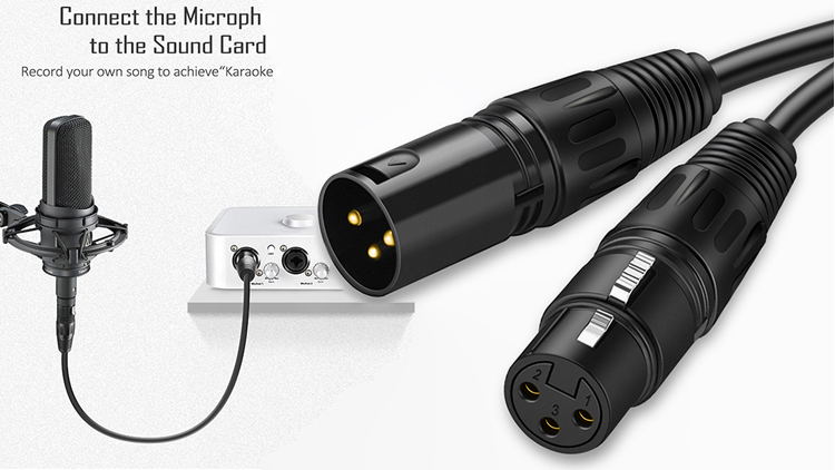 1m 3m 5m 3 PIN Connector XLR Audio Jack Male To XLR Female DMX Cable