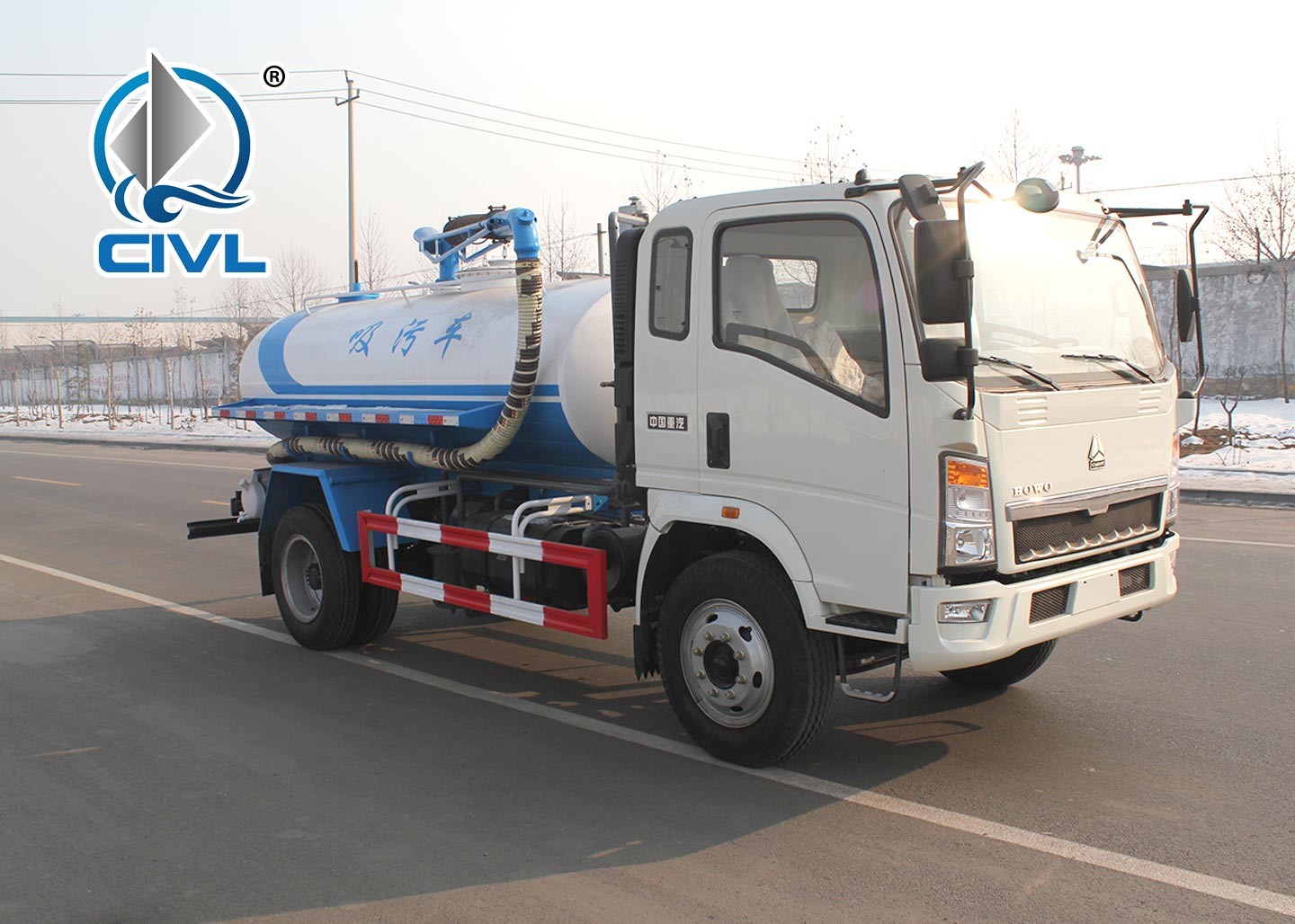 New Light Type 5 - 6CBM LHD 4X2 Sewage Suction Truck Sinotruk Howo7, Combination Sewer Cleaning Truck
