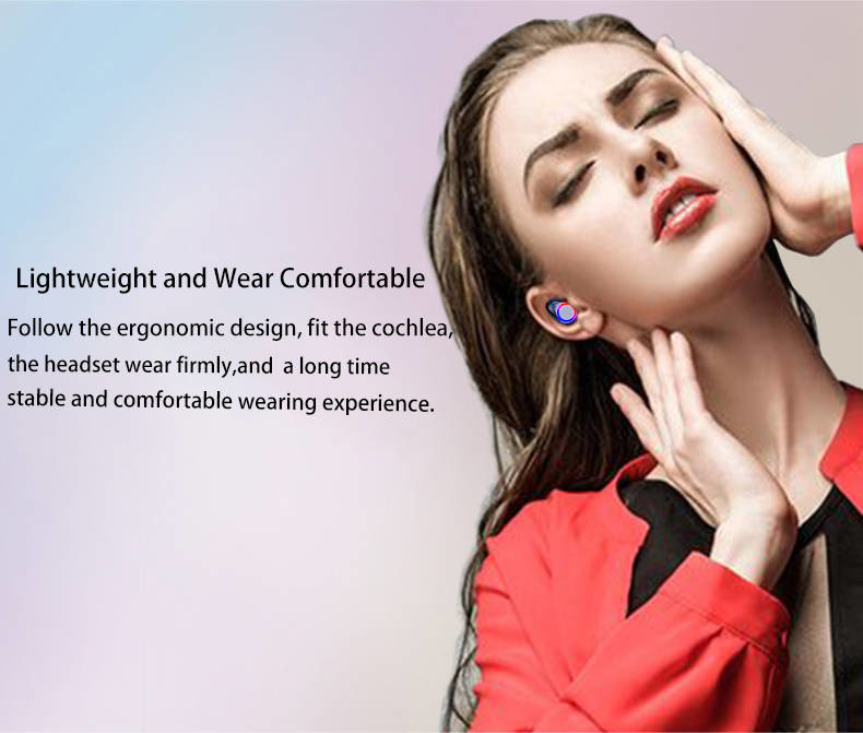 Running Earphones Noise Cancelling Wireless Earbuds Power Bank Flashlight