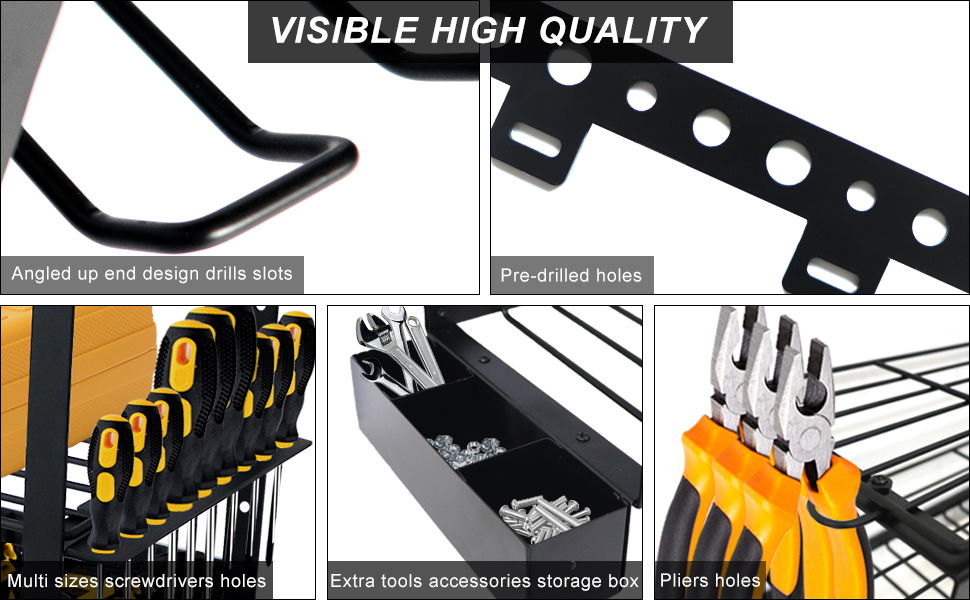 Wall Control Metal Pegboard Power Tools Storage Organizer for Organization and Efficiency