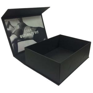 China bespoke wedding dress gift box  sportswear paper box gym suit box book shape sports garment paper box on sale