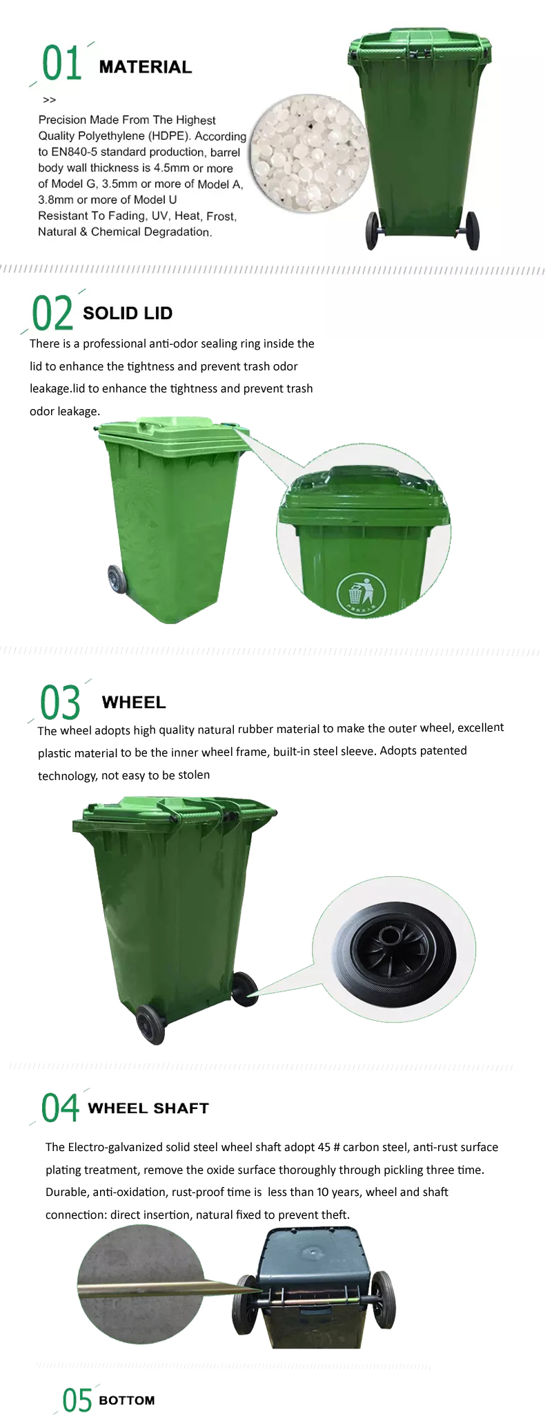 100 liters refuse containers /wheelie bins/garbage bins