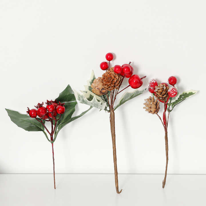 Christmas Decoration Supplies Picks Articulos  Decoracion Artificial Foam Christmas Glitter Flower Picks
