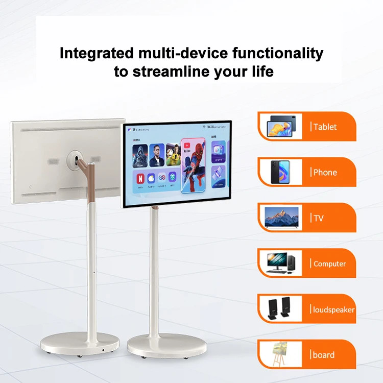 32'' Standbyme Touchscreen Monitor TV with White Cabinet 4GB/8GB 64GB/128GB/256GB