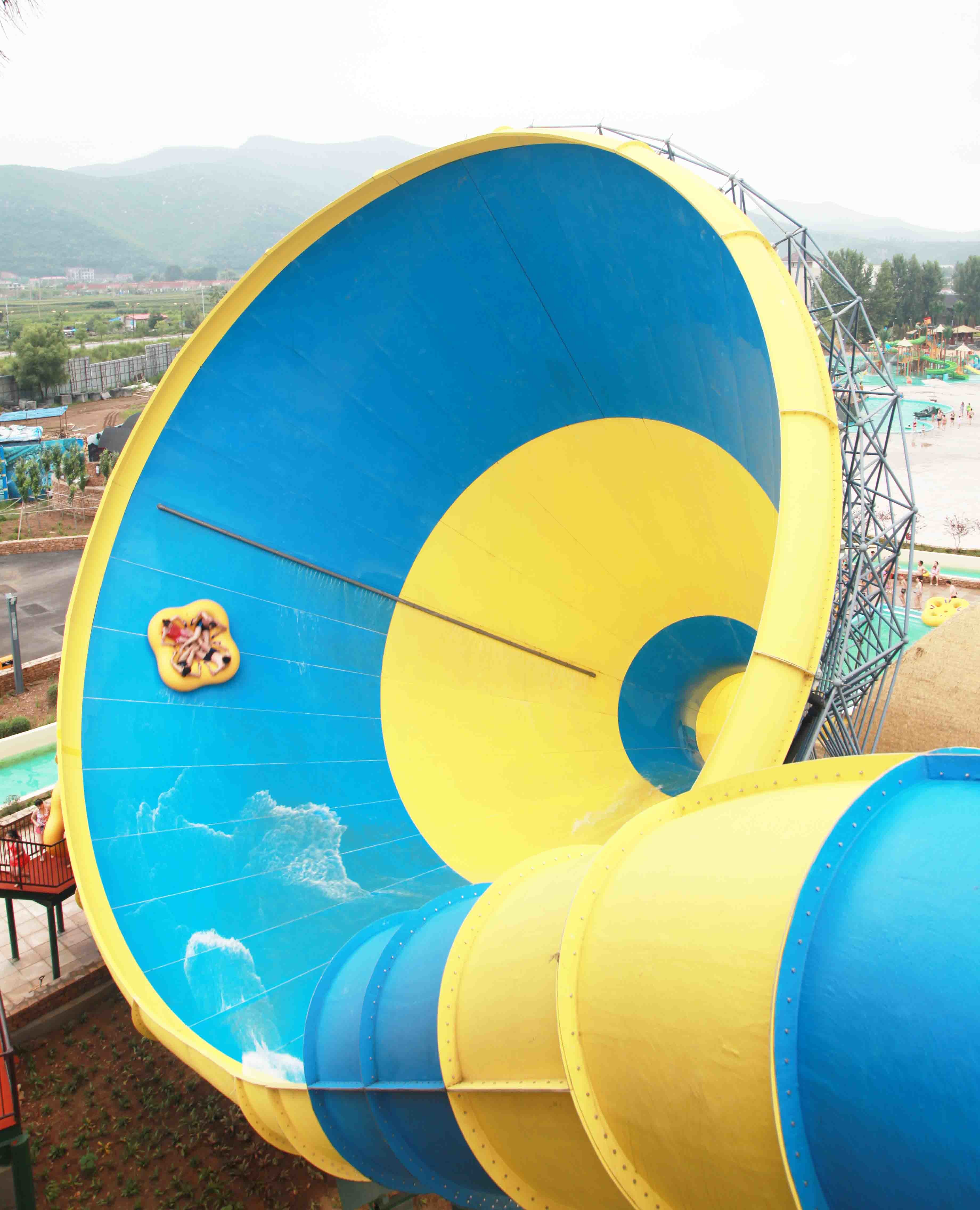 Funny Giant Fiberglass Water Slides , Super Tornado Water Slide 720rider/H Capicity