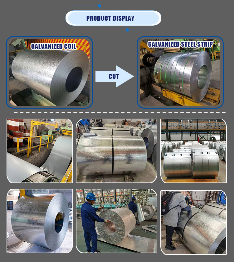 Regular Spangle G350-G550 Galvanized Steel Coils Sheets Zinc Coating 100g strength GI Steel Plate Full Hard Skin Pass