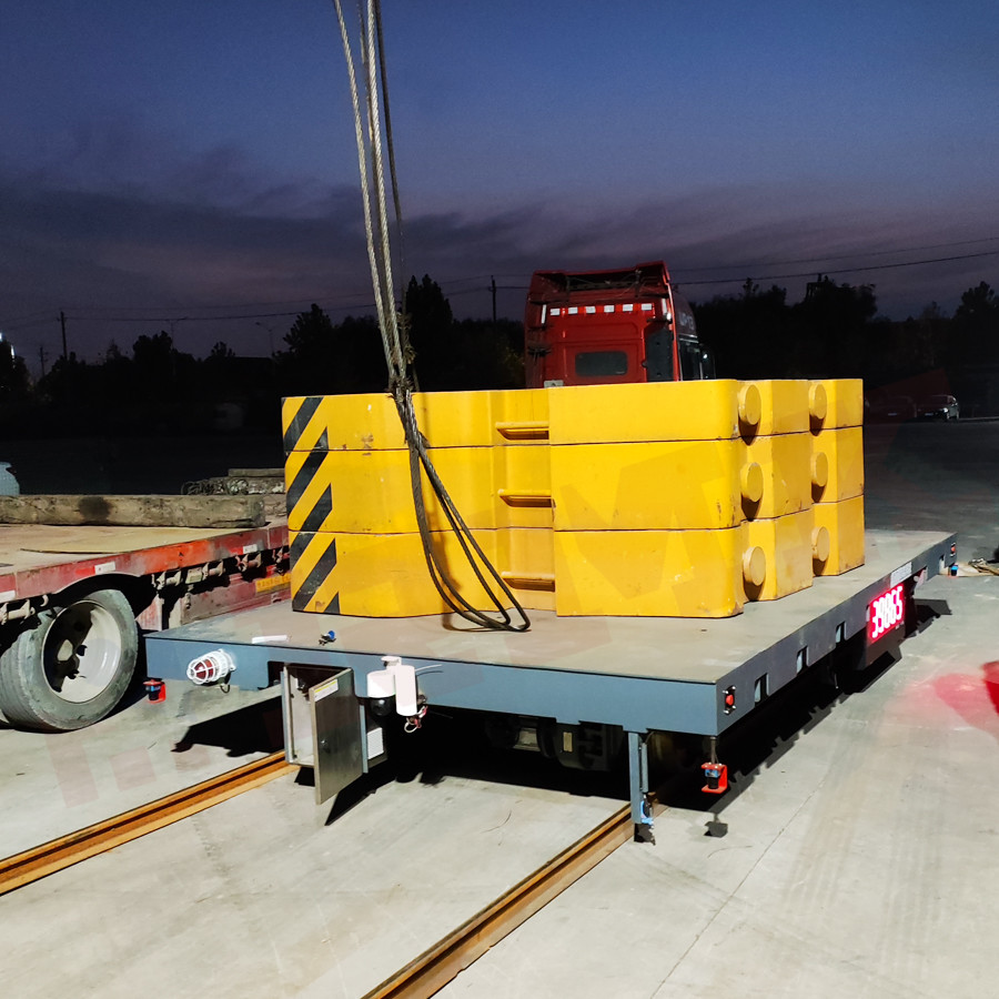 Heavy Load 40 Tons Battery Driven Steel Beam Rail Transfer Trolley With Remote Control