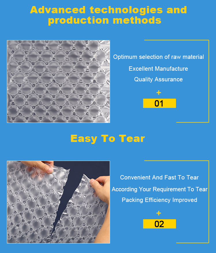 Inflatable Air Cushion Bubble Bag Strong Protection From Destructive Film Wrapping Roll