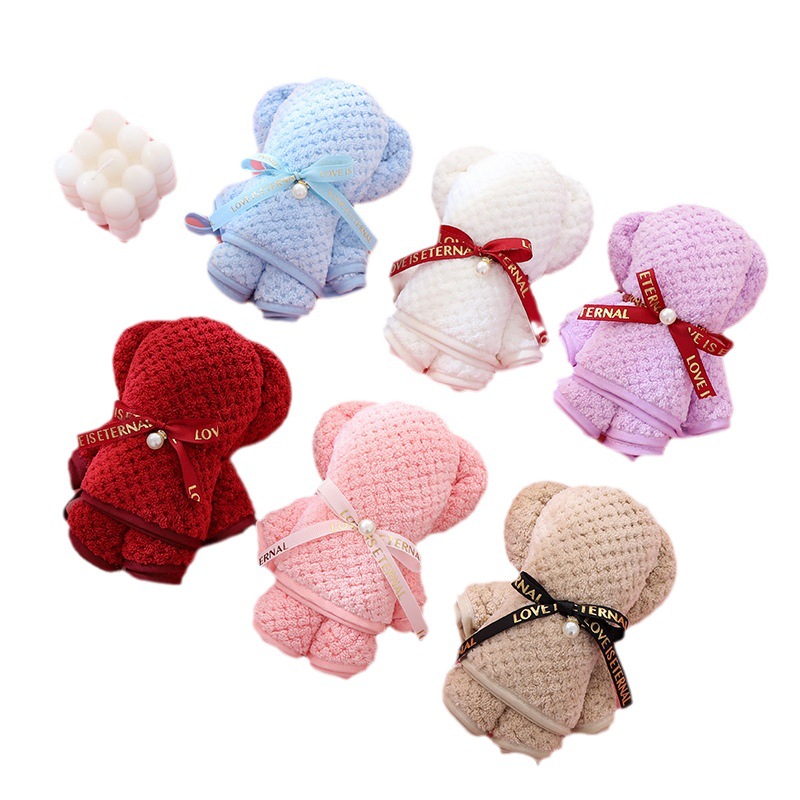 Square Teddy Bear Plush Toy Stuffed Towel Set for Children's Toys Christmas Present