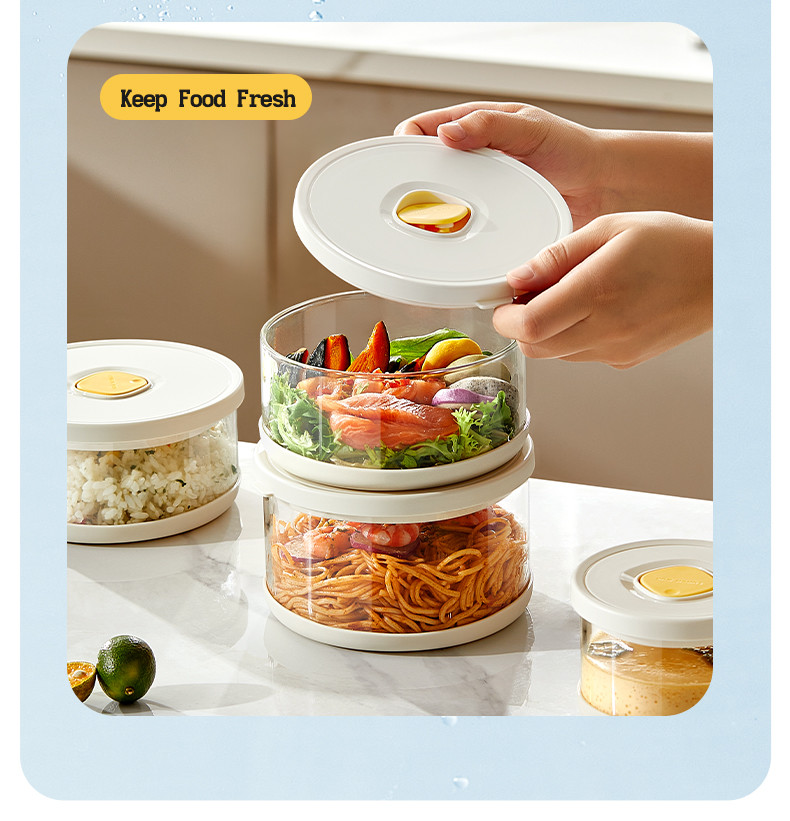 2024 New Kitchen Food Hermetic Containers Microwave Safe High Borosilicate Glass Lunch Box 350 ml