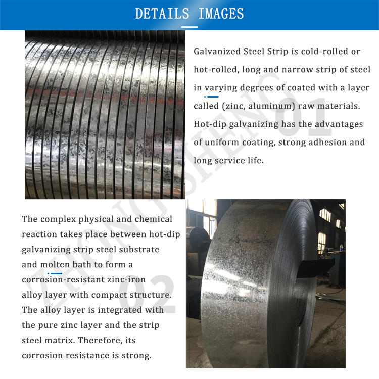 Width 5-300mm Galvanized Strip Coil/Gi Steel Strips/ Galvanised Steel Coil Structural Grade Tolerance ±1% Performance