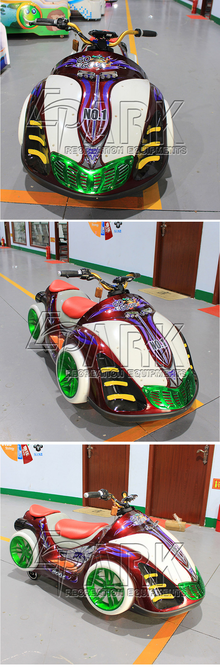 Kids Coin Operated Action Game Machine / Amusement Park Phantom Electric Ride - On Motorcycle