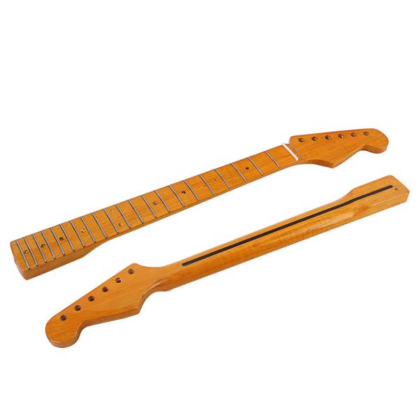 21 Fret Flame Maple Fender Stratocaster Guitar Neck Replacement Abalone Shell