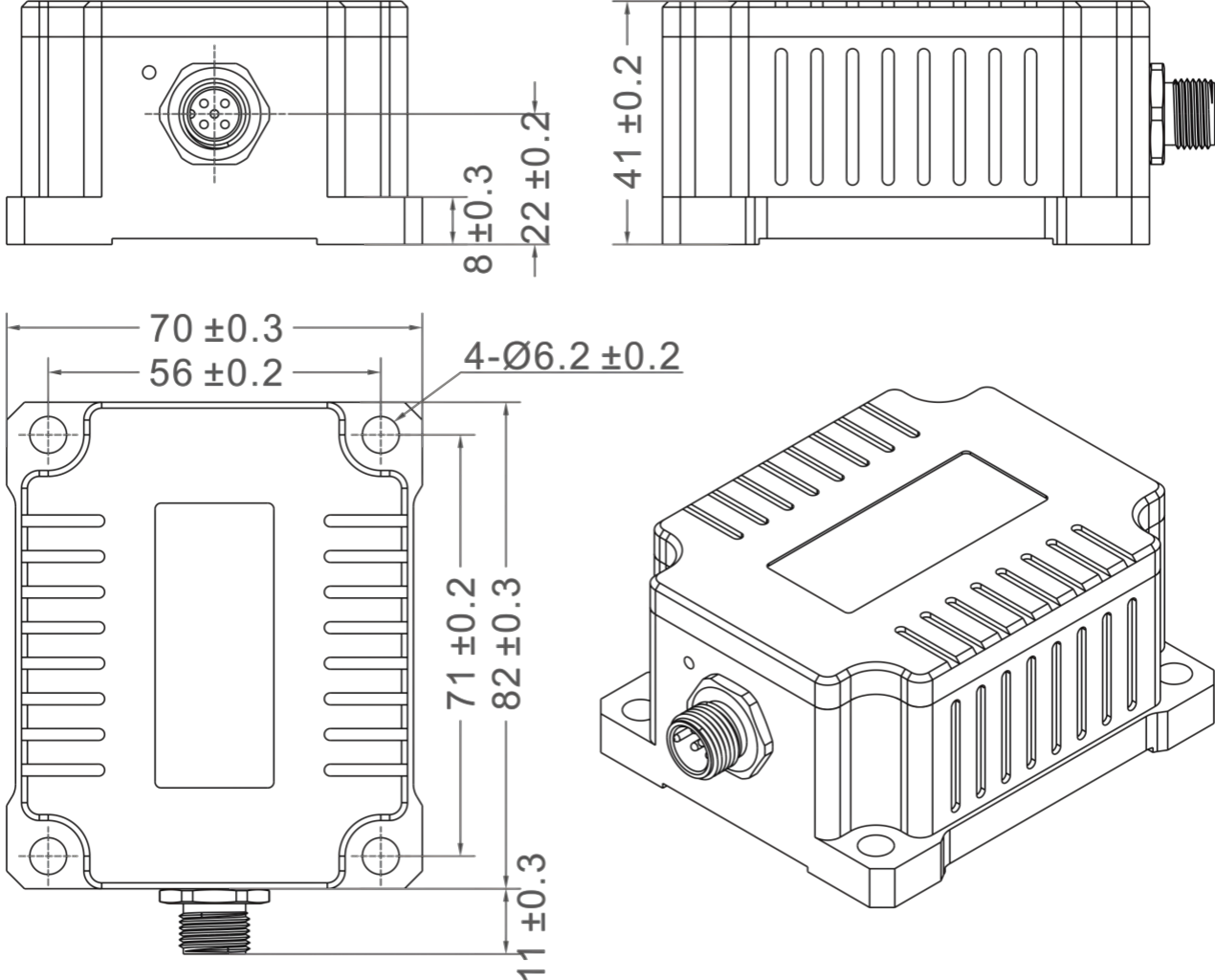 GKP3 Low Frequency Vibration Sensor RS232 / TTL / S485 Output Interface