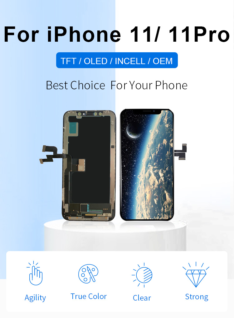 OEM TFT OLED Cell Phone LCD Screen For IPhone 11 Pro Max Assembly