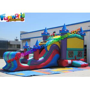 Colorful Kids Crazy Inflatable Bouncer Slide Jumping Castle With Turrets