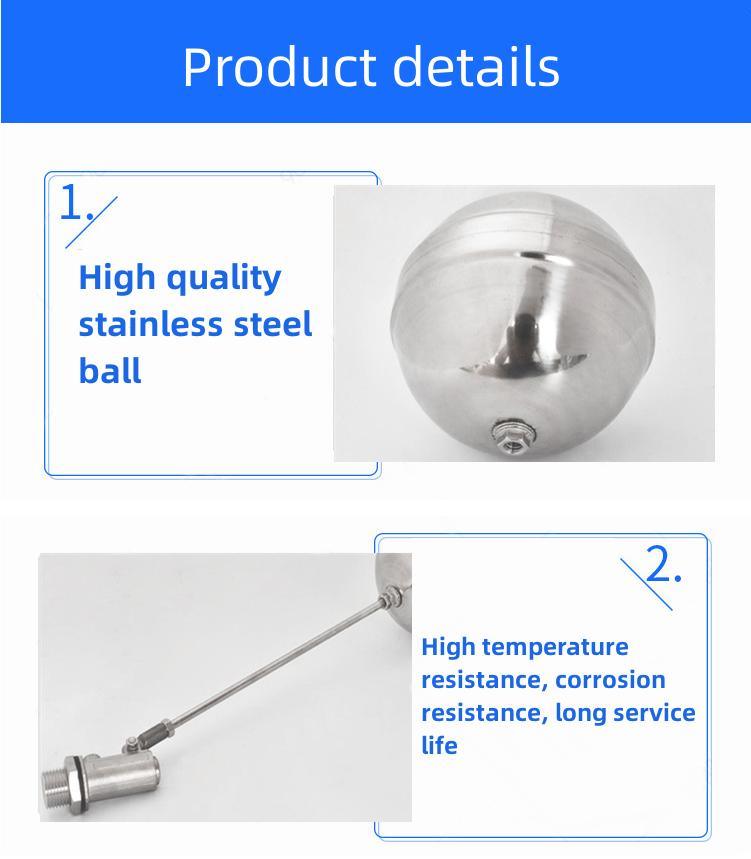 Factory Direct Supply Stainless Steel 201/304 Float Valve for Tank Level Automatic Controller