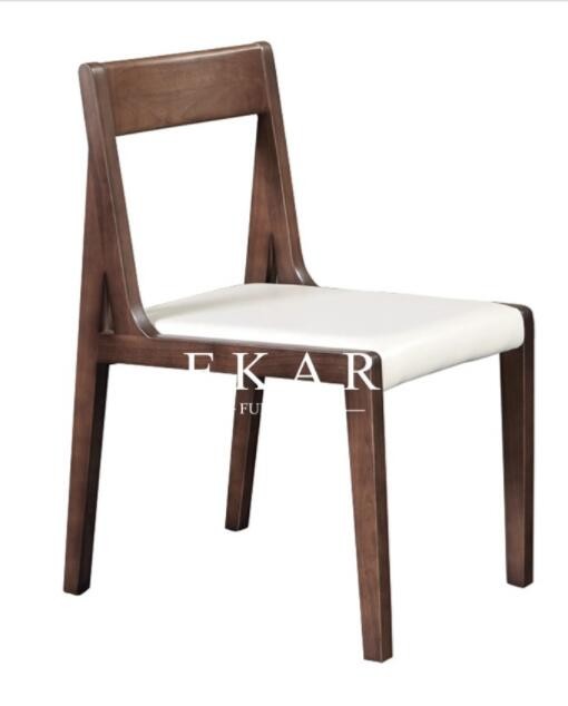 Fabric Solid Wood Blue Wooden Dining Chair With Armrest