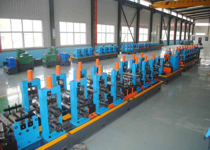 ERW Round Carbon Steel Pipe Making Machine With Worm Adjustment High Precision