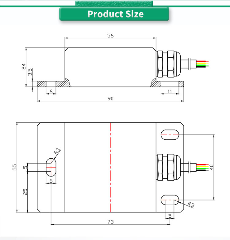 X Y Z Measurement UBTA-PLY RS422 Dual Axis Inclinometer Sensor With ODM Support