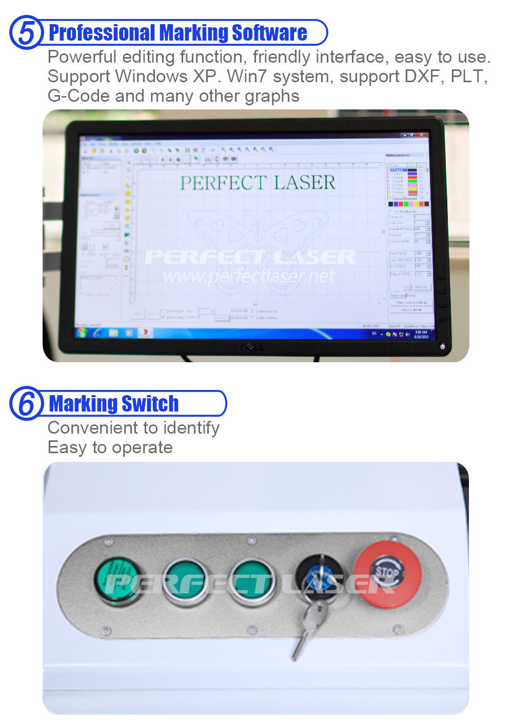 20w 30w 50w 100w Automatic Metal Carbon Steel Laser Marking Machine With PC