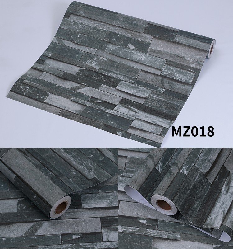 3D Slate Stone Brick Effect Wallpaper PVC 3D Brick Wallpaper For Walls