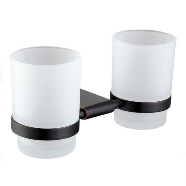 ORB Hotel Bathroom Accessory Double Tumbler Holders Toothbrush Holder Wall