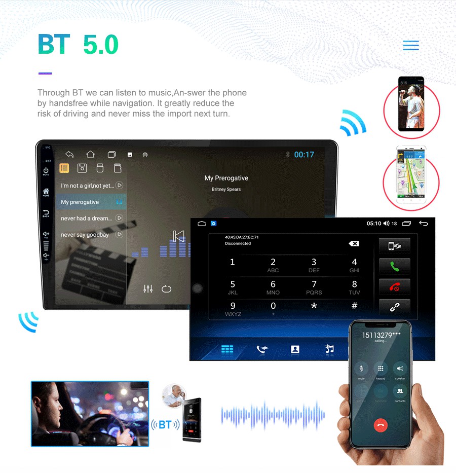9inch Car Radio Multimedia Player for Toyota Ford VW Hyundai KIA Nissan Built-in WiFi